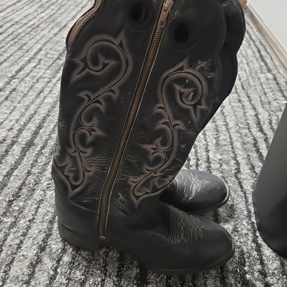 Hondo Men’s Black Zip Up Western Cowboy Boots - Size 11.5EE, 4 main image 8